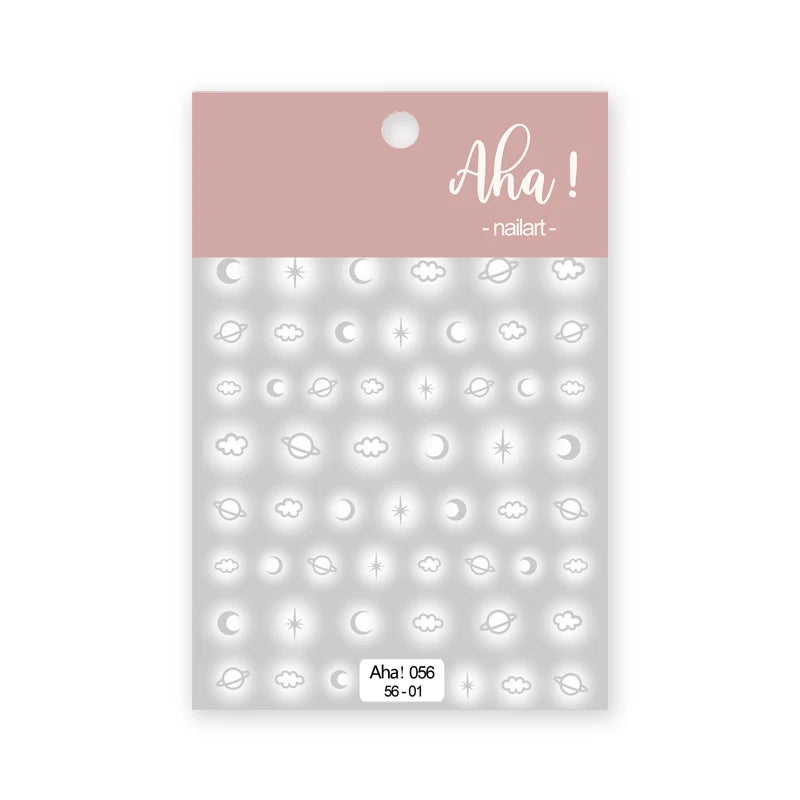 Autocollants Pour Ongles Nuage Blanc Mignon, 1 Pièce, Autocollants Ultra Fins Pour Nail Art, Décalcomanies Auto-Adhésives Étoile Lune/Fleur/Nuages, Décalcomanies Kawaii Pour Ongles