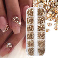 Strass Pour Ongles Rouges, 12 Grilles, 2/3/4/5Mm, Dos Plat, Cristal, Diamant SS6/10/16/20/30, Breloques Mixtes En Verre De Luxe