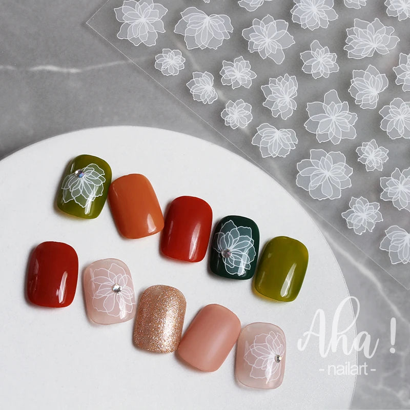 Autocollants Pour Ongles Nuage Blanc Mignon, 1 Pièce, Autocollants Ultra Fins Pour Nail Art, Décalcomanies Auto-Adhésives Étoile Lune/Fleur/Nuages, Décalcomanies Kawaii Pour Ongles