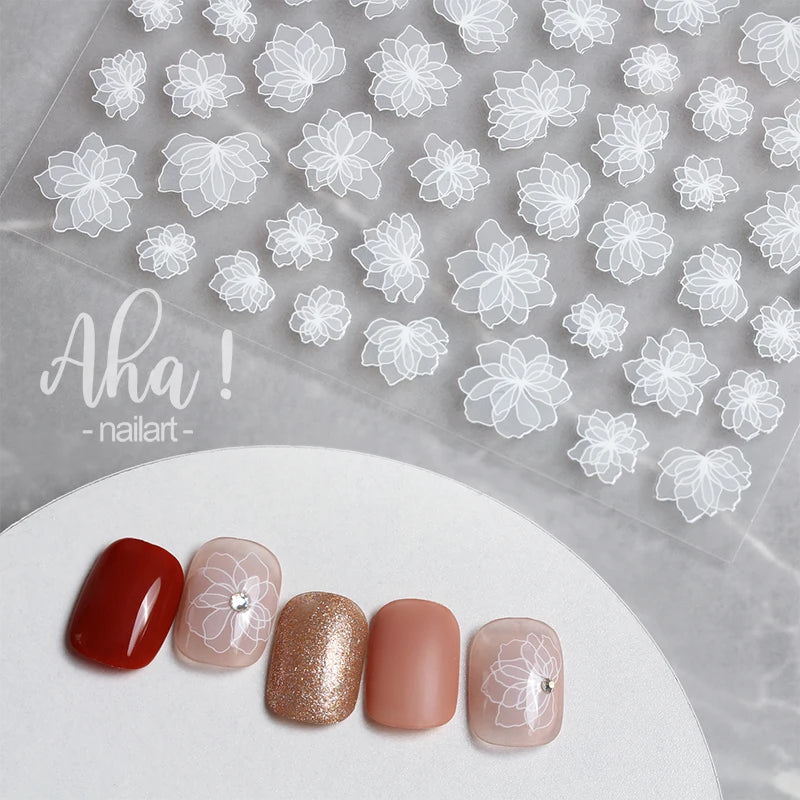 Autocollants Pour Ongles Nuage Blanc Mignon, 1 Pièce, Autocollants Ultra Fins Pour Nail Art, Décalcomanies Auto-Adhésives Étoile Lune/Fleur/Nuages, Décalcomanies Kawaii Pour Ongles