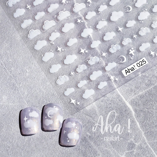 Autocollants Pour Ongles Nuage Blanc Mignon, 1 Pièce, Autocollants Ultra Fins Pour Nail Art, Décalcomanies Auto-Adhésives Étoile Lune/Fleur/Nuages, Décalcomanies Kawaii Pour Ongles